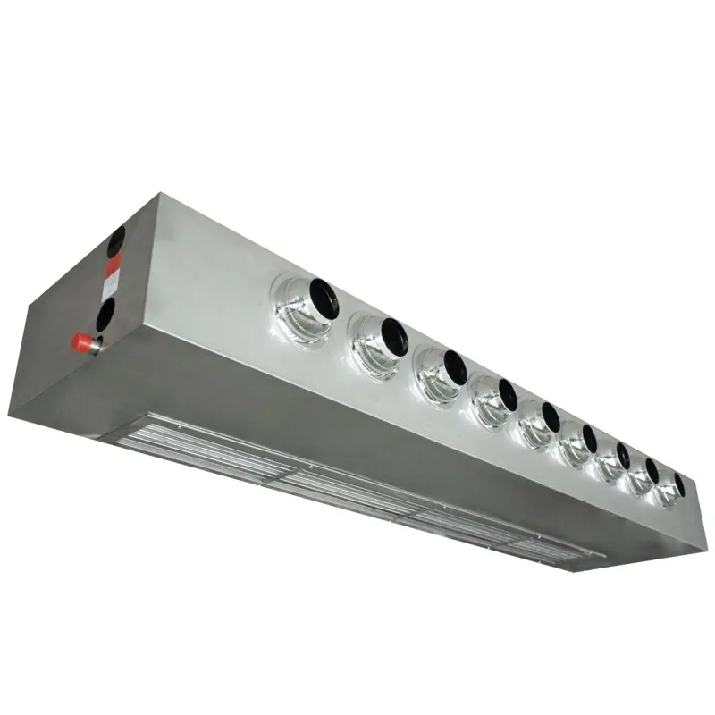 德冷 304 不锈钢射流明装风机盘管(可调风向防锈耐腐款)