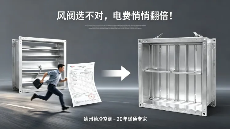 德州风量调节阀厂家：风阀漏风跑冷耗电原因及节能选型安装方法