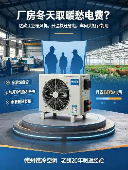 厂房冬天取暖愁电费？这款工业暖风机，升温快还省电，车间大棚都能用
